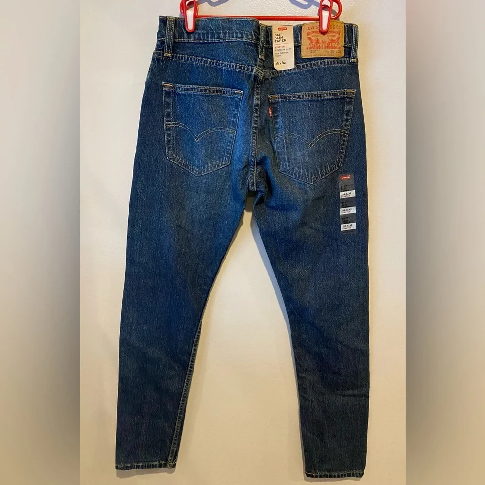 Levis 512 Jeans Mens 30x32 Blue Slim Fit Tapered Leg Denim Pants Stretch NWT - Picture 3 of 15